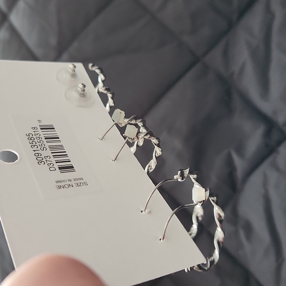 LOFT set of three silver hoop earrings - Picture 3 of 5